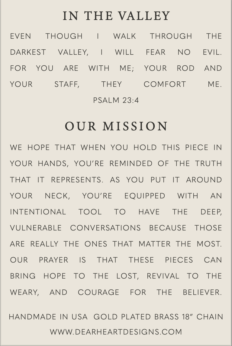 IN THE VALLEY CHRISTIAN NECKLACE PSALM 23:4