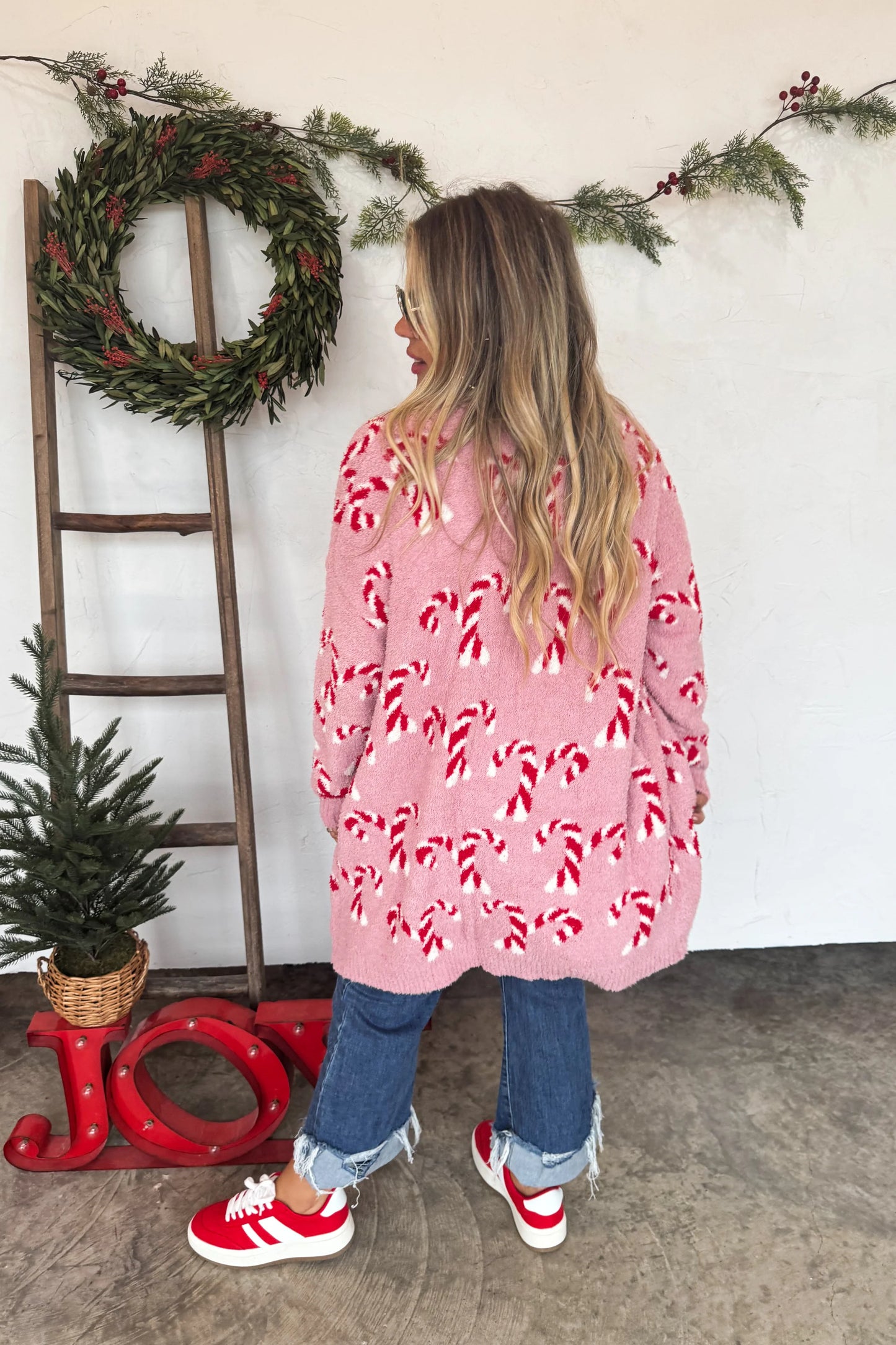 PREORDER- CHRISTMAS CLOUD CARDIGAN- Candy Cane