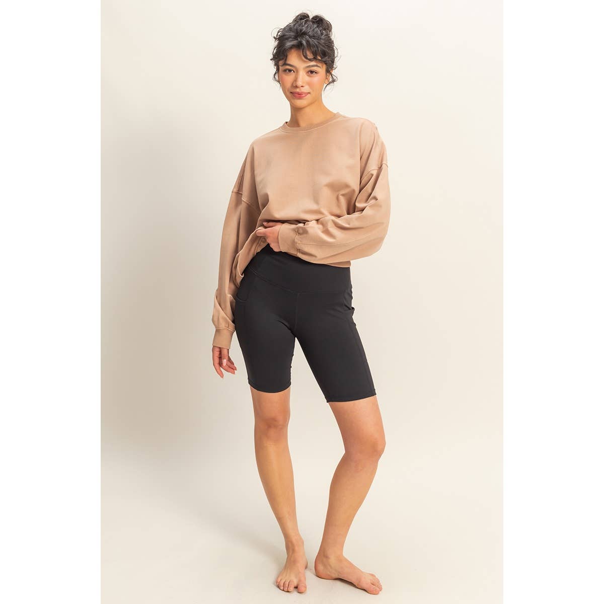 FRENCH TERRY PULLOVER CREWNECK-Light Taupe