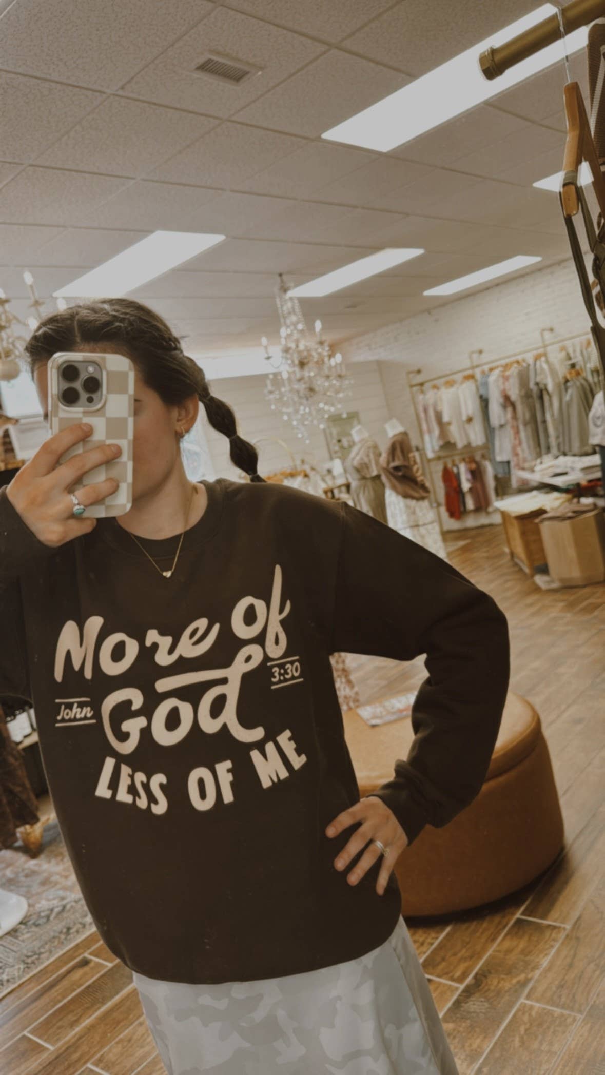 MORE OF GOD LESS OF ME SOFT CREWNECK- Brown