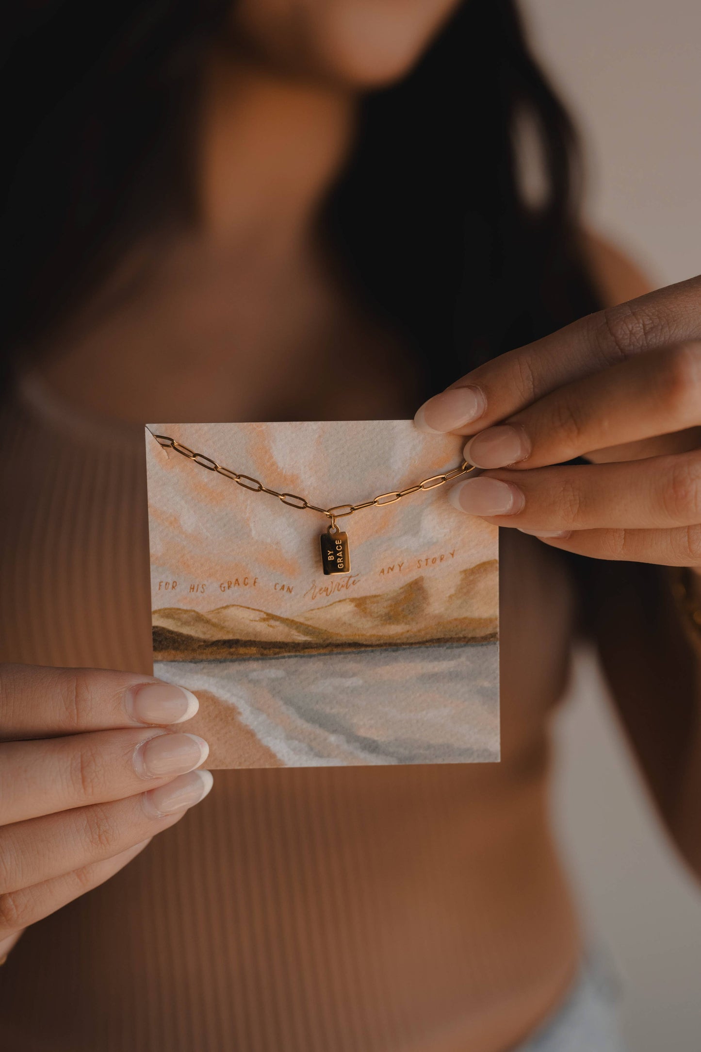 BY GRACE MINI TAG CHRISTIAN NECKLACE EPHESIANS 2:8