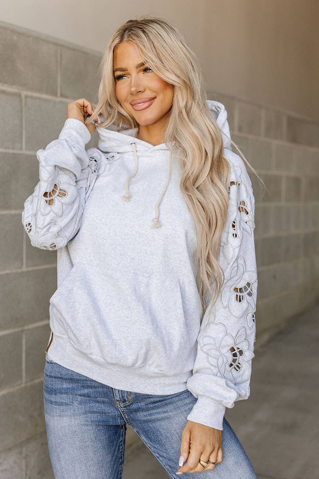 UNIVERSITY HOODIE LOVE STORY HEATHER GREY