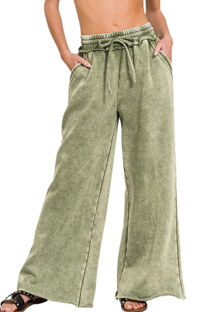 ACID FLEECE PALAZZOO FLEECE SWEATPANTS- * More Colors