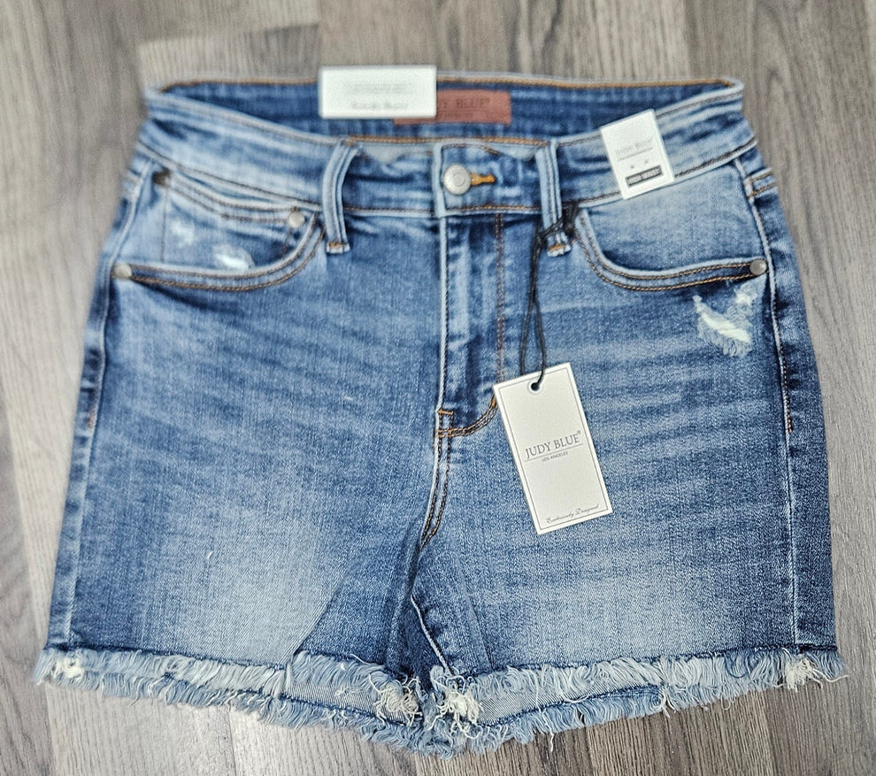 JUDY BLUE SUMMER FREY HEM SHORTS