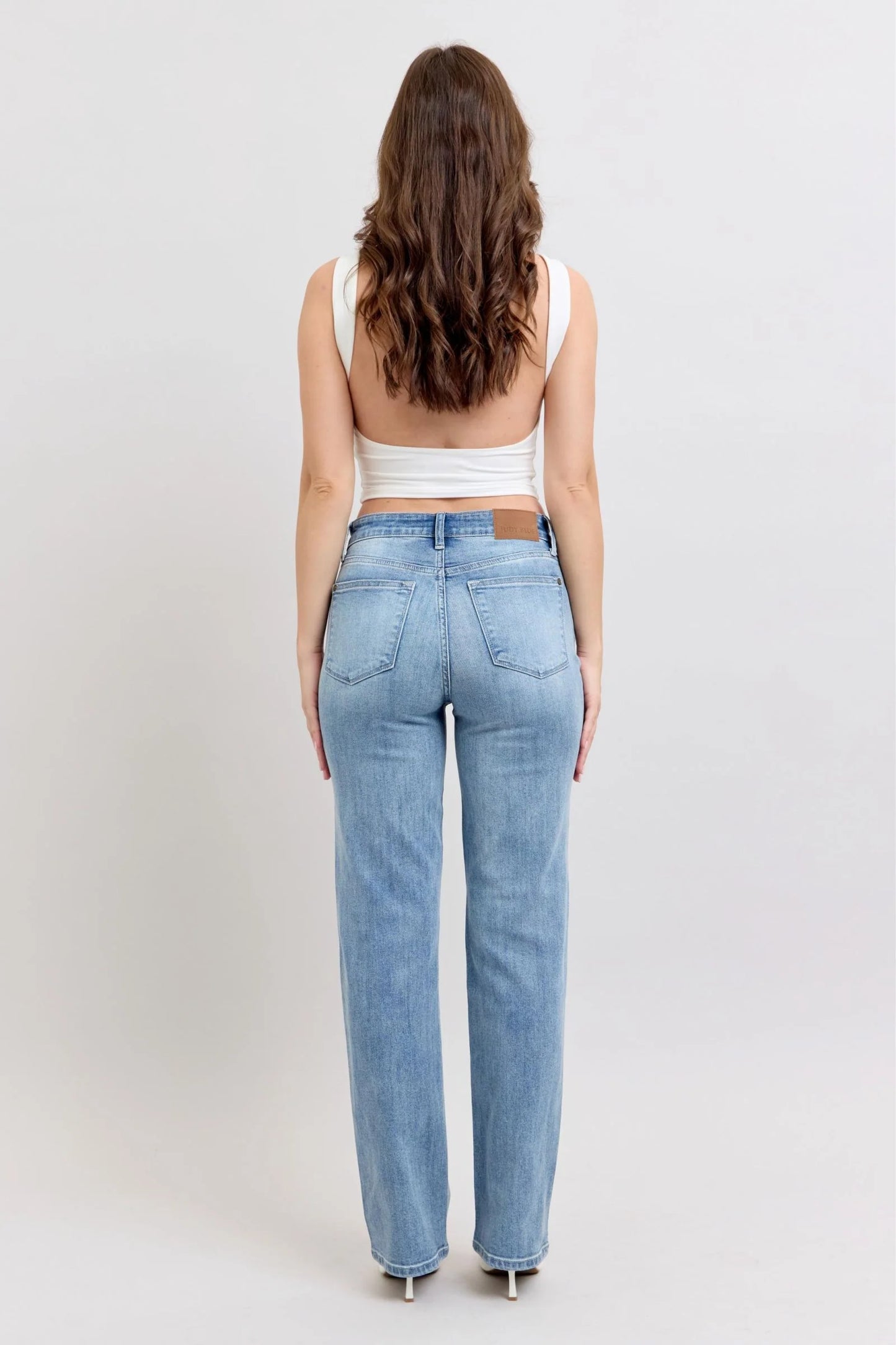 JUDY BLUE HIGH WAIST LIGHT DAD DENIM JEANS