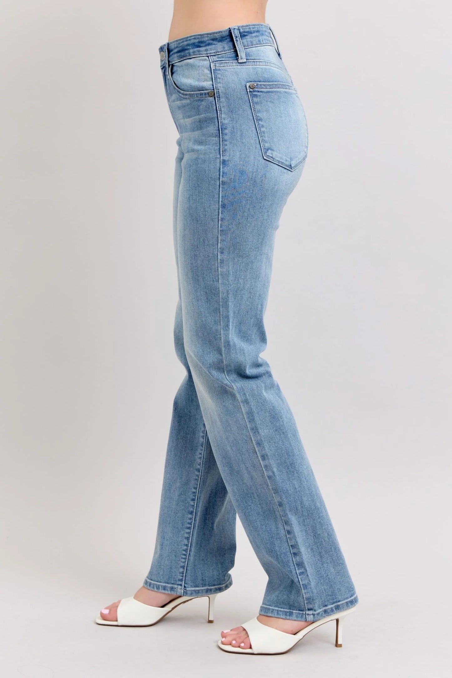JUDY BLUE HIGH WAIST LIGHT DAD DENIM JEANS