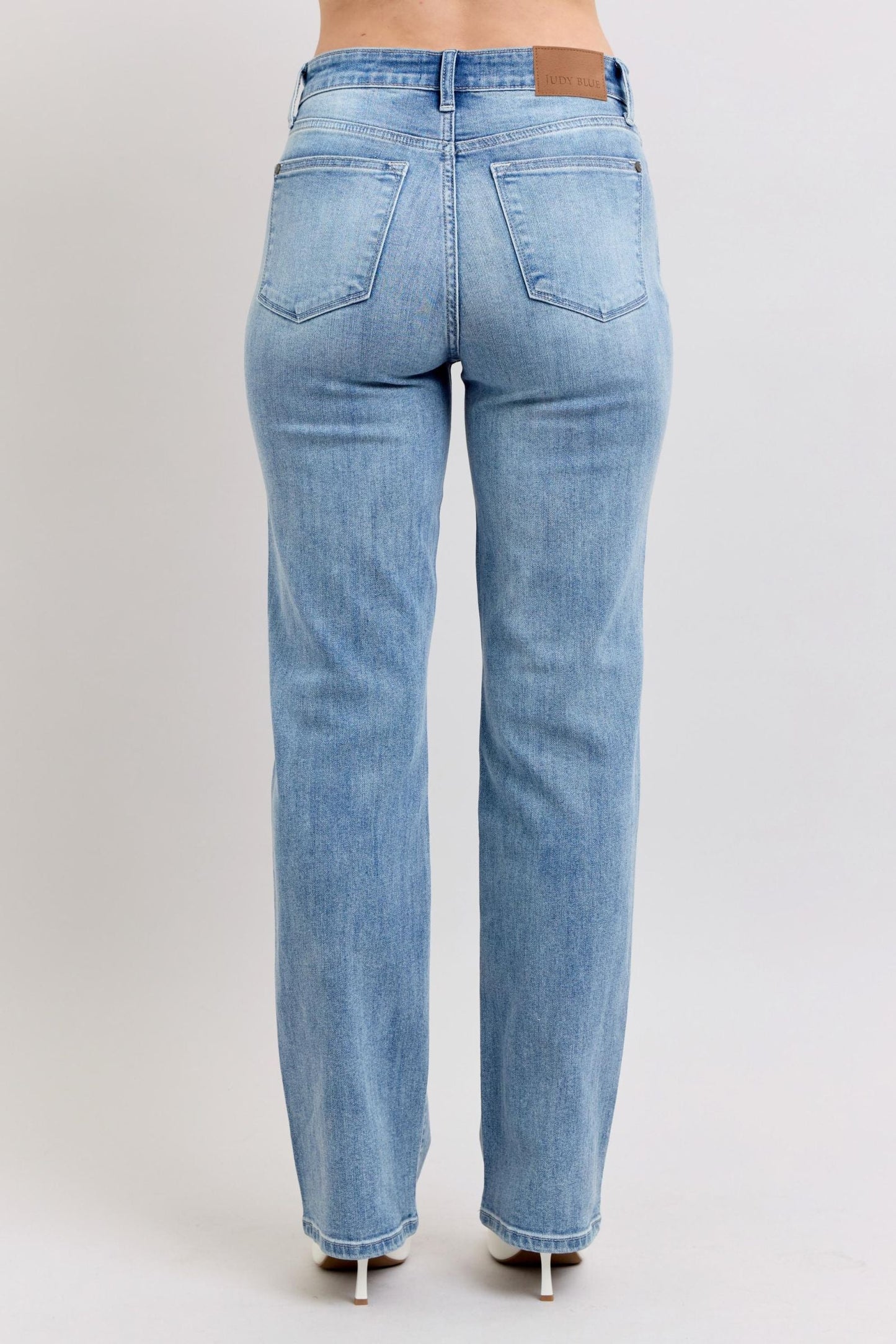 JUDY BLUE HIGH WAIST LIGHT DAD DENIM JEANS