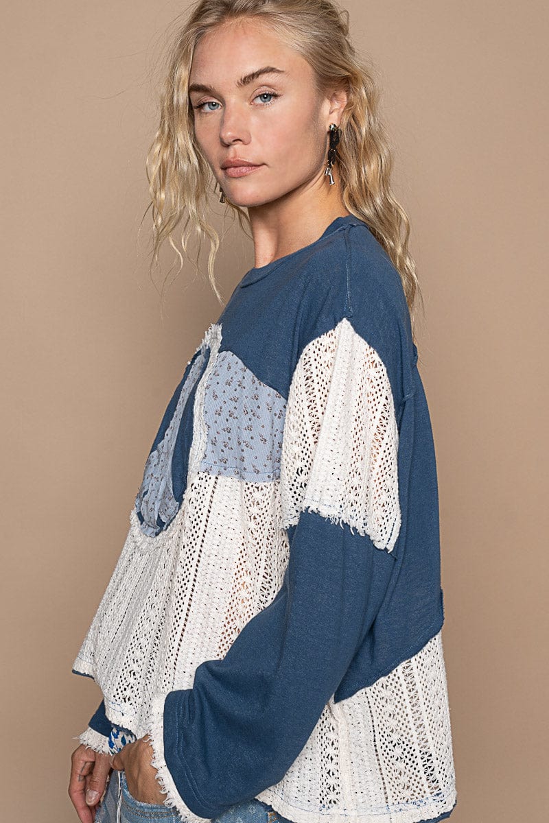 POL: PEACE KNIT TOP INDIGO