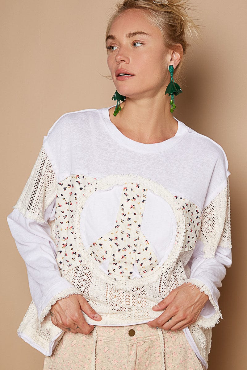POL: PEACE KNIT TOP IVORY