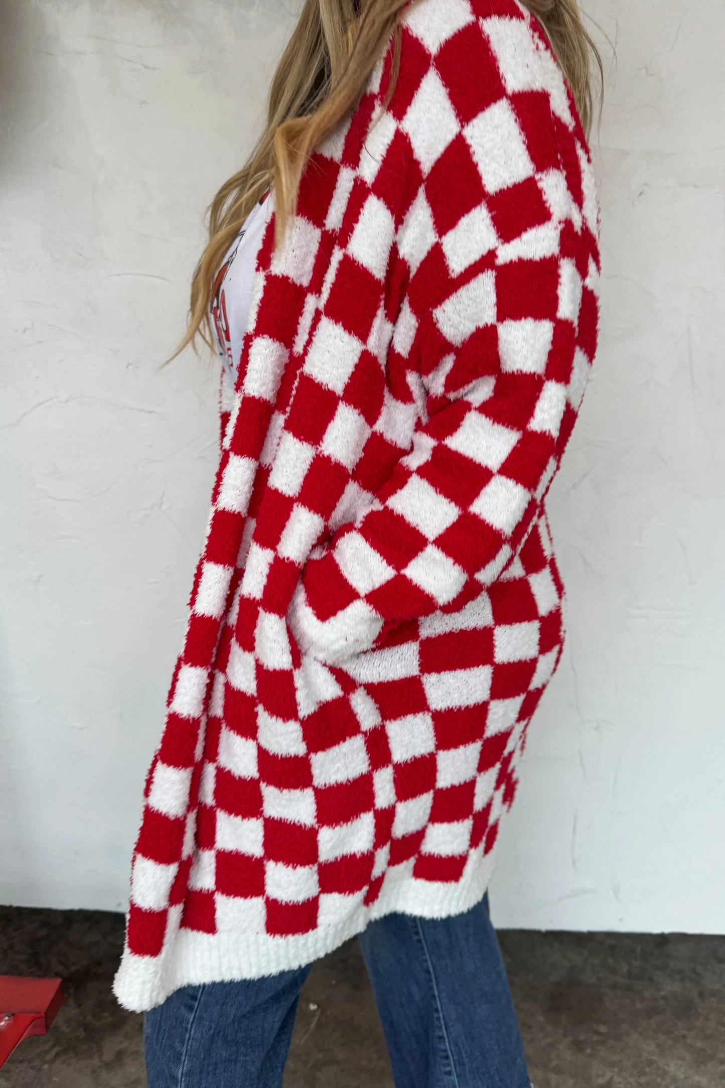PREORDER- CHRISTMAS CLOUD CARDIGAN- Red Checker