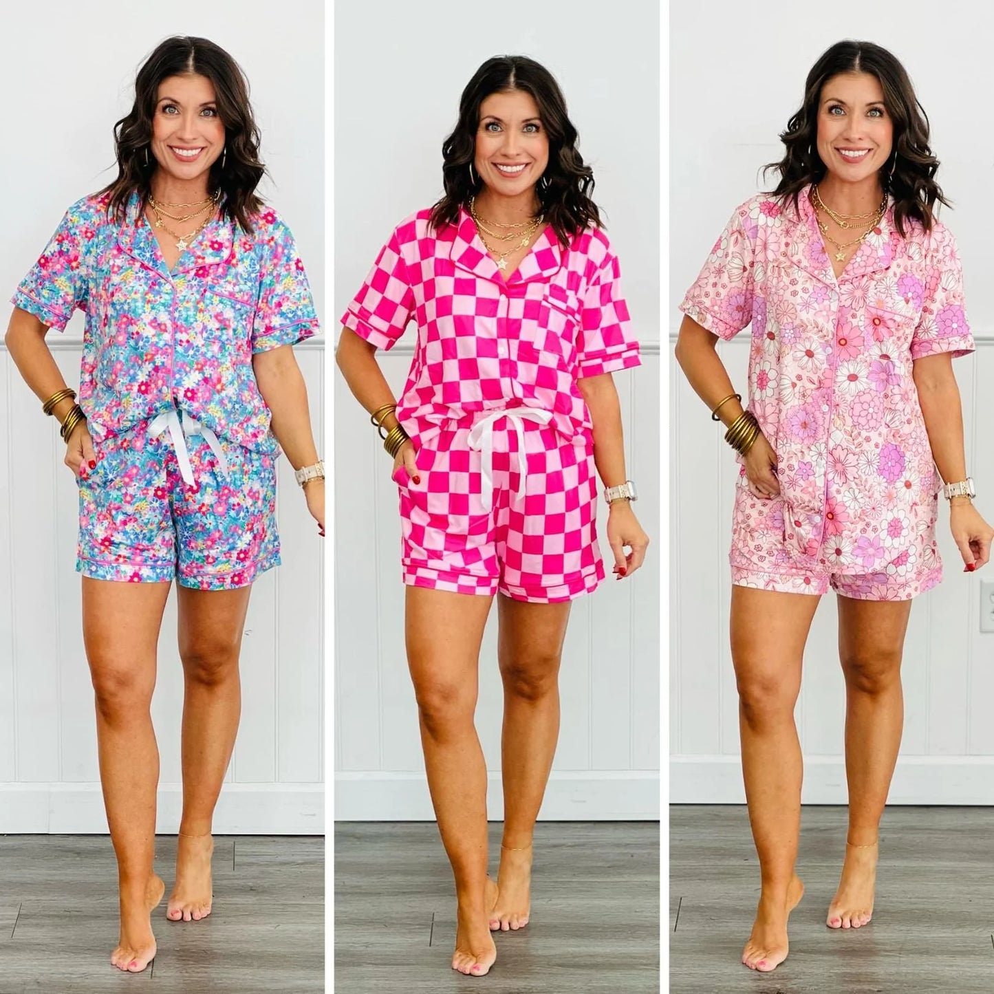 SHIRLEY STONE BUTTERY SOFT PAJAMA SHORTS SET ( MULTIPLY DESIGNS)