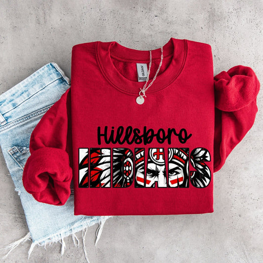 New Era Indian Head Knockout Crewneck *Red