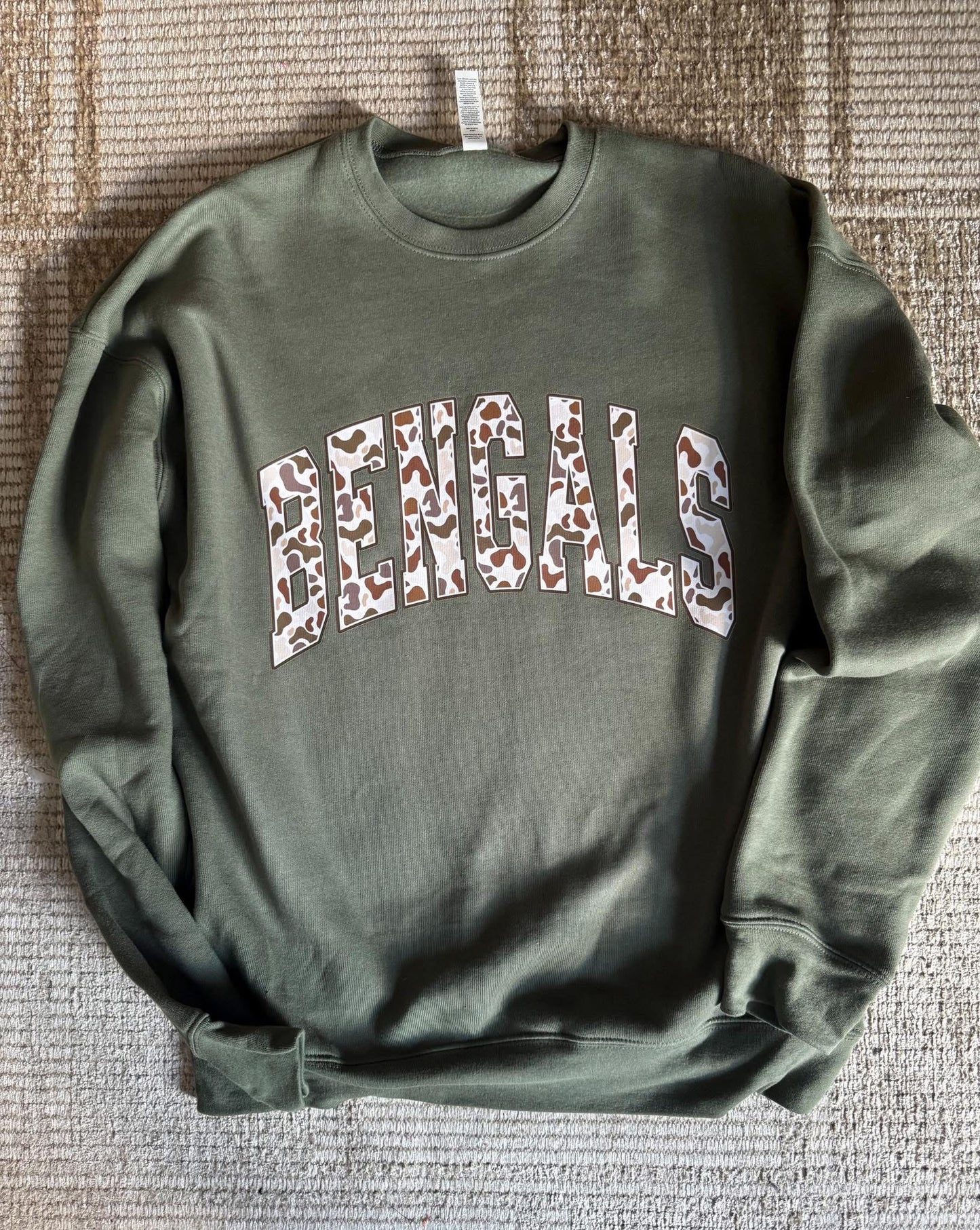 CINCINNATI BENGALS CAMO CREWNECK-*Unisex