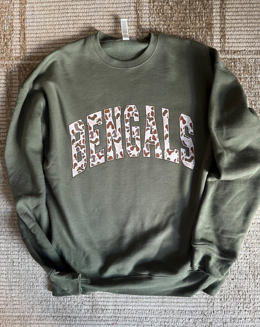 CINCINNATI BENGALS CAMO CREWNECK-*Unisex