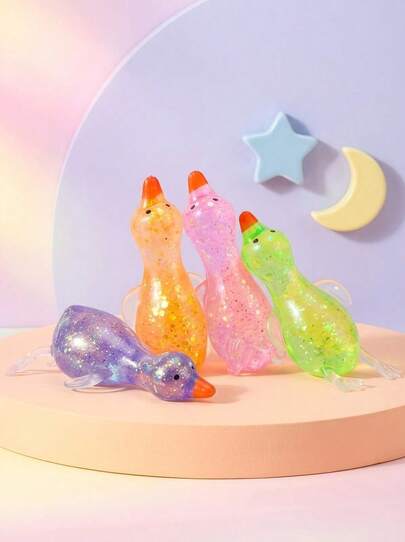 Cute Goose Duck Glitter Squishy Squeeze Toy Fidget Toy *In Stock