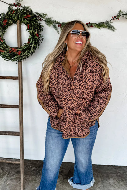 PREORDER- PRINTED PEYTON PUFFER JACKET-Cheetah