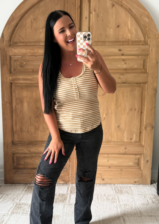 SADIE STRETCHY SOFT TANK-MOCHA