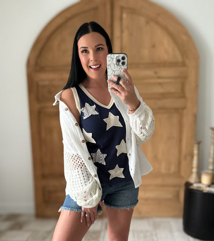 POL: STAR PATCH TANK- NAVY