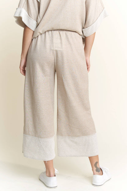 J.HER LOOPTERRY LONG WIDE PANTS TAUPE