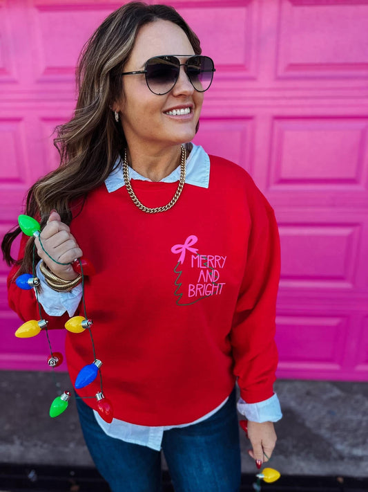 PRE ORDER- MERRY AND BRIGHT CREWNECK