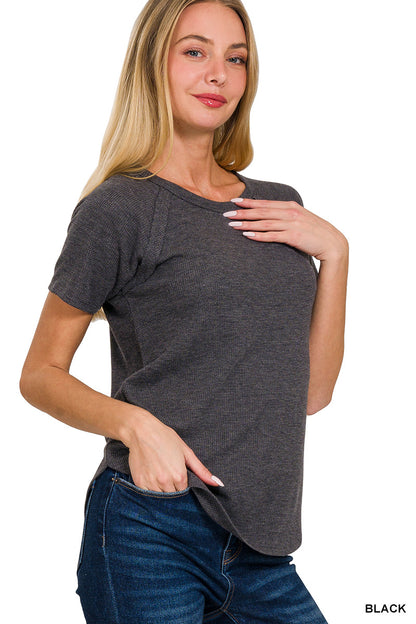 ZENANA WAFFLE BASIC WAFFLE TEE