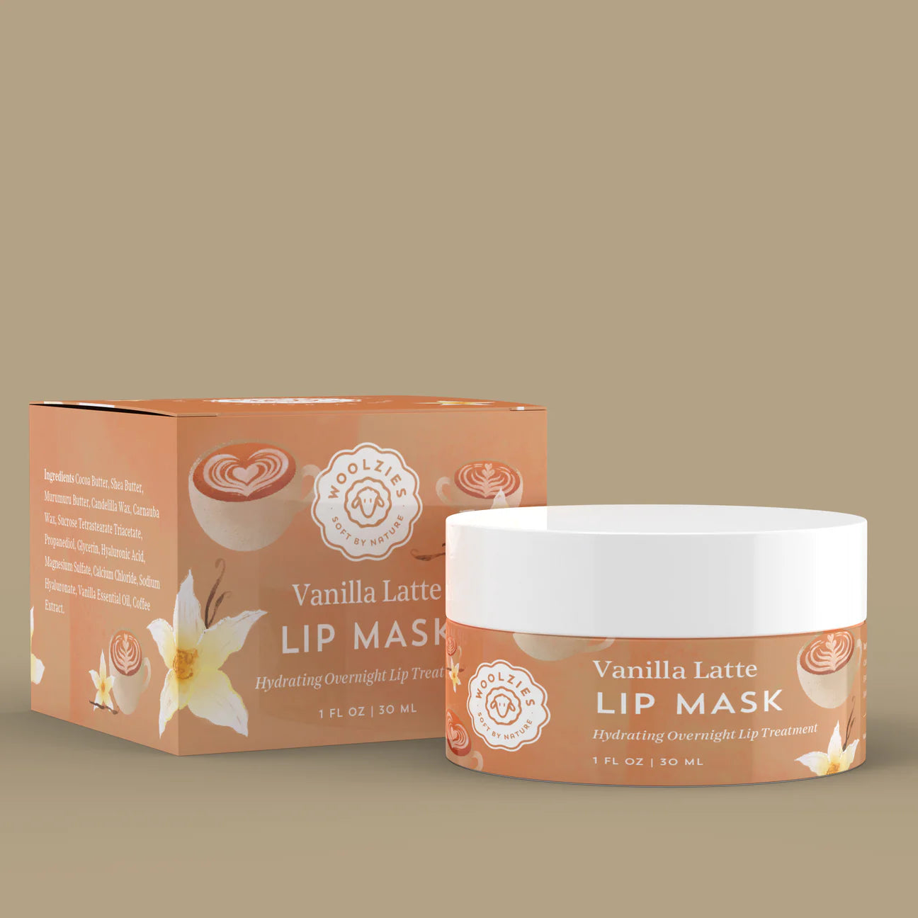 VANILLA LATTE LIP MASK - WOLLZIES 1OZ.