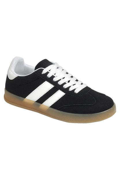 AVA TWO STRIPED TRENDY SNEAKER - BLACK