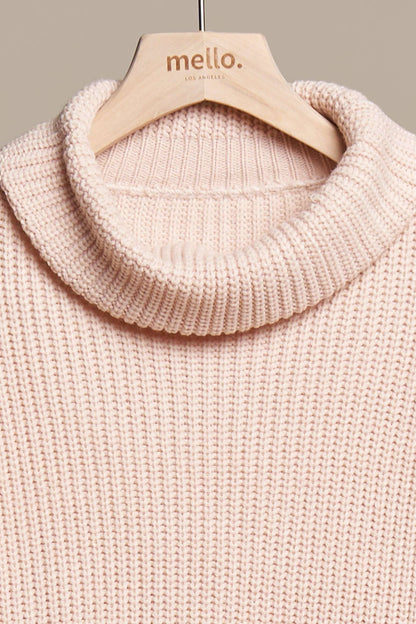 MOCK NECK EMBROIDERED SOFT SWEATER