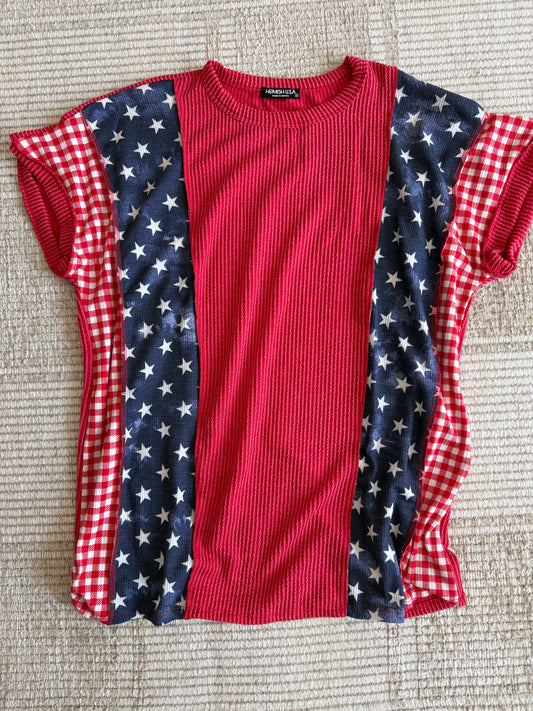 Patriotic Patriotic Ribbed Top