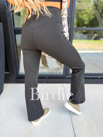 BIRDIE Fleece Lined Yoga Pants in Black