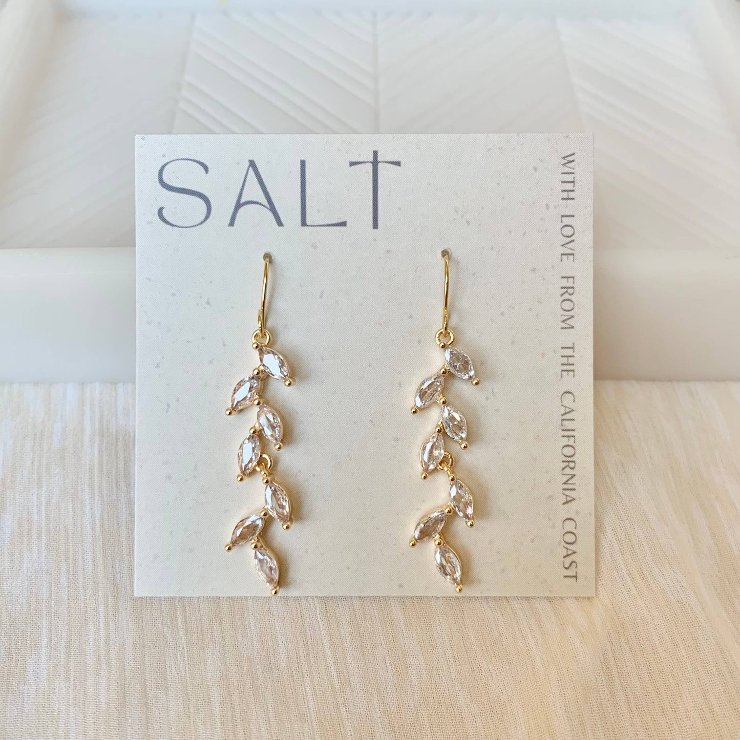 MARQUISE DANGLES | gold | dainty leaf earrings | bridal