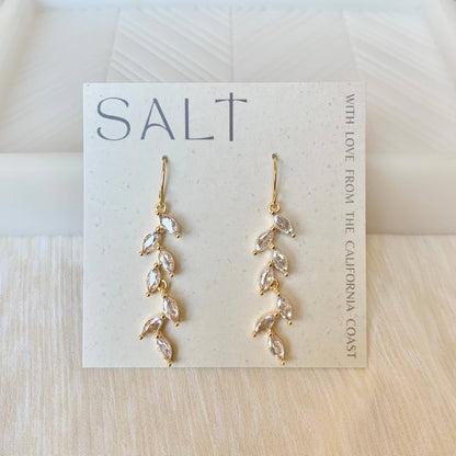 MARQUISE DANGLES | gold | dainty leaf earrings | bridal