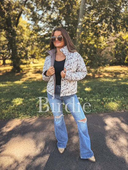 Pre Order BIRDIE Reversible Puffer Jacket in Duck Camo