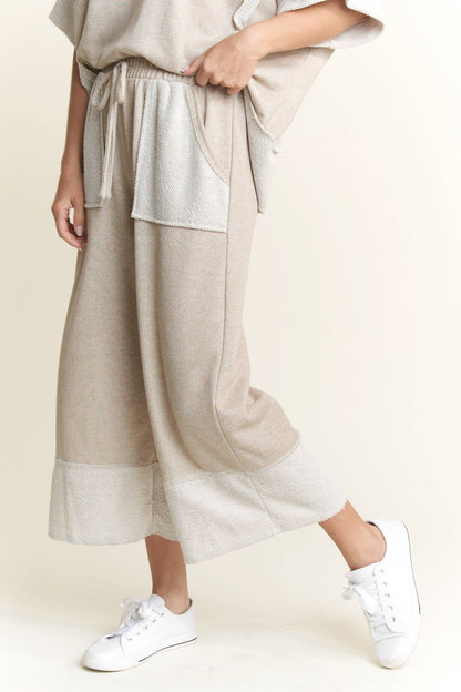 J.HER LOOPTERRY LONG WIDE PANTS TAUPE