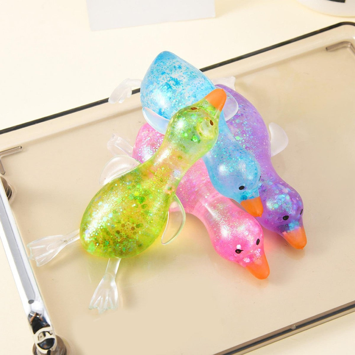 Cute Goose Duck Glitter Squishy Squeeze Toy Fidget Toy *In Stock