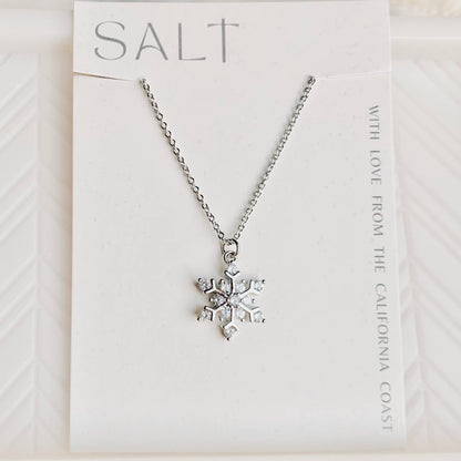 SNOWFLAKE NECKLACE | silver | holiday pendant necklace