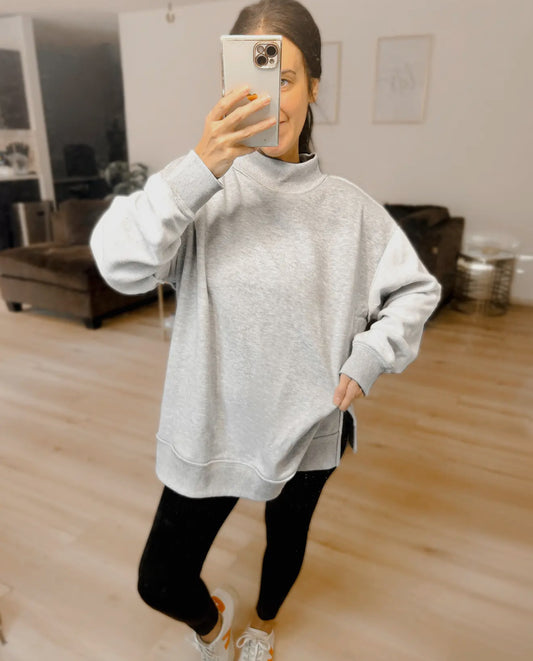 PREORDER: Viral Oversized Inside Out and Reversible Mockneck Sweatshirt