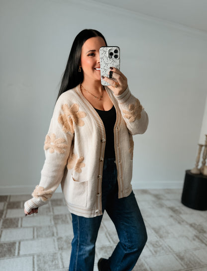 NEUTRAL FLORAL CARDIGAN