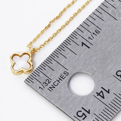GOLD DIPPED QUATREFOIL PENDANT NECKLACE (MULTIPLE COLORS)