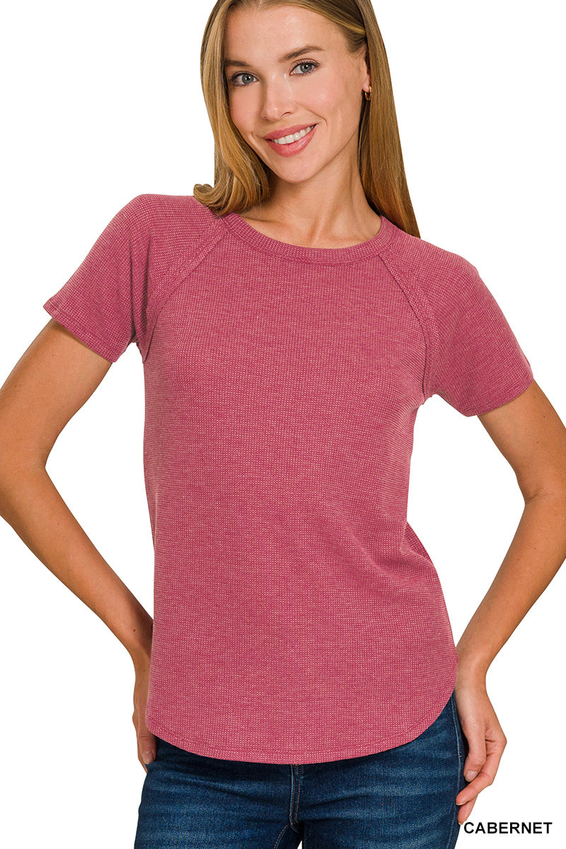 ZENANA WAFFLE BASIC WAFFLE TEE