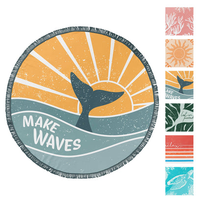 5' ROUND BEACH TOWELS (MULTIPLE DESIGNS)