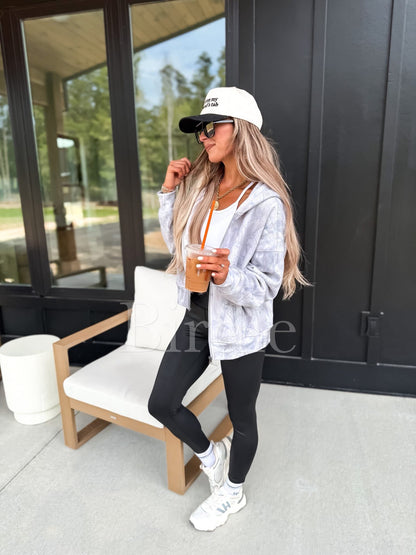 BIRDIE PREORDER Full Zip Camo Jacket in Gray
