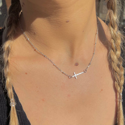 Silver Heavenly Cross Necklace
