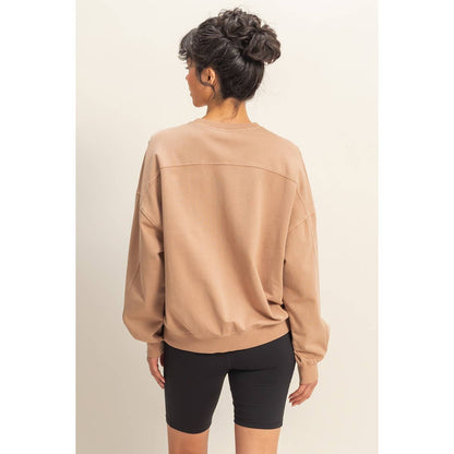 FRENCH TERRY PULLOVER CREWNECK-Light Taupe