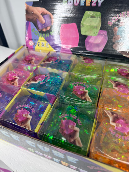 Confetti Metallic Glitter Squishy Cubes *In Stock
