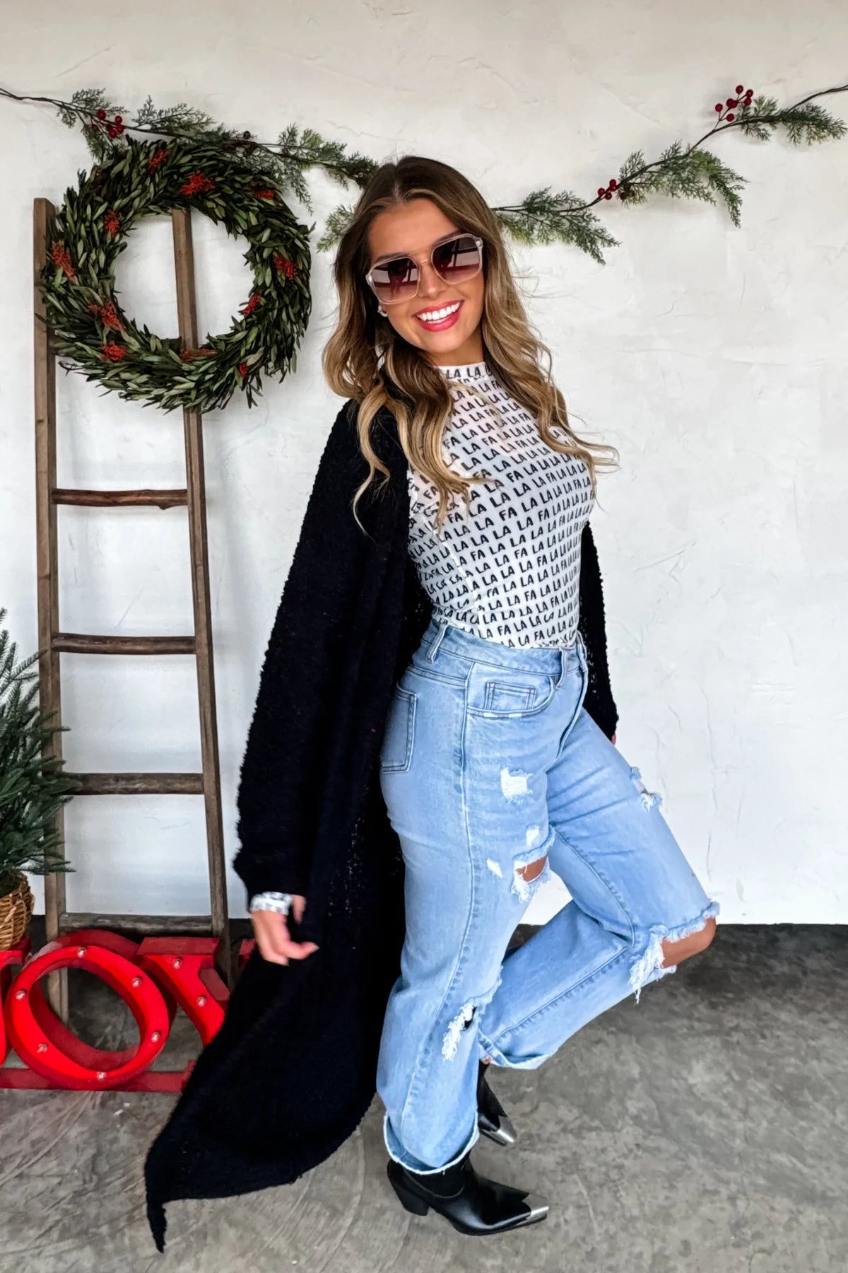 PREORDER- POPPY KNIT POPCORN CARDIGAN-Black
