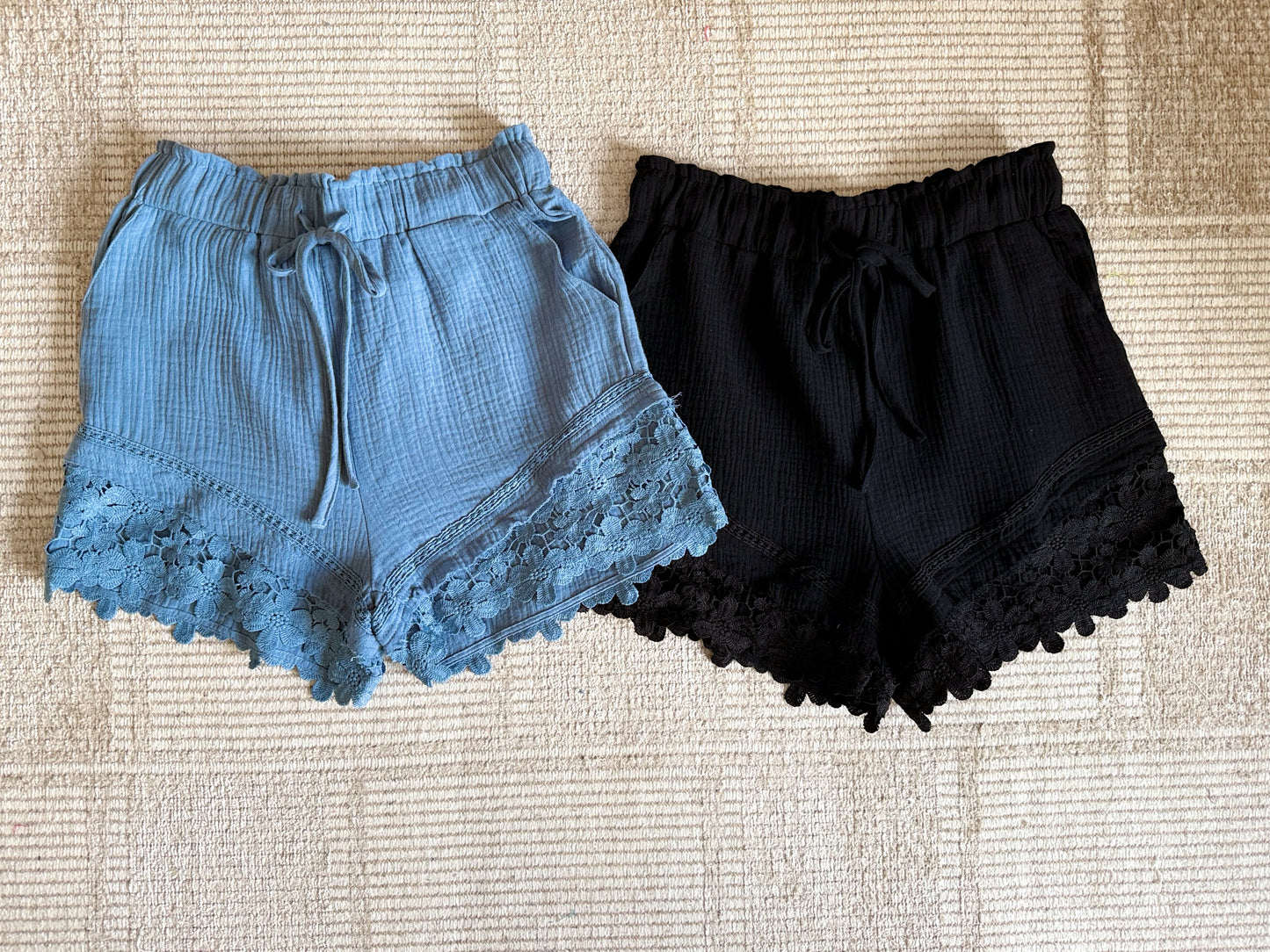 VERY J Lace Contrast Detail Woven Shorts