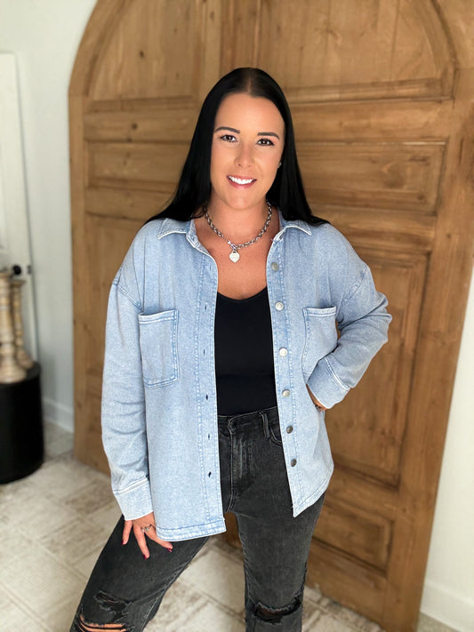FRENCH TERRY CHAMBRAY SOFT SHACKET