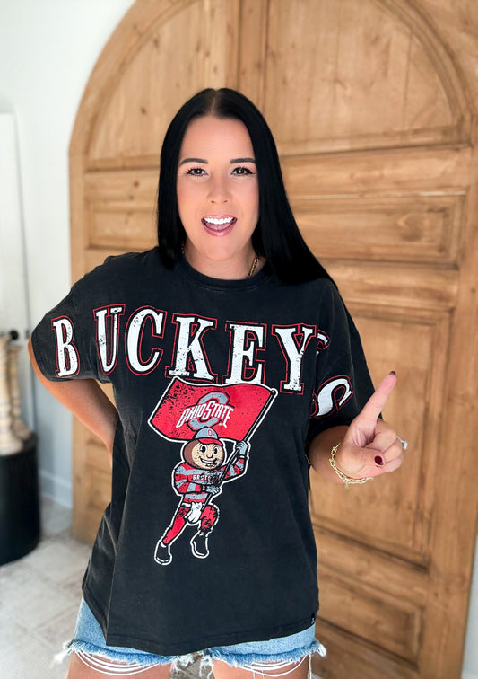 VINTAGE OHIO STATE LICENSED WASHED OVERSIZED TEE