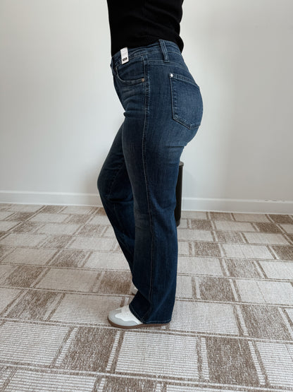 JUDY BLUE MID RISE TUMMY CONTROL CLASSIC STRAIGHT LEG JEANS